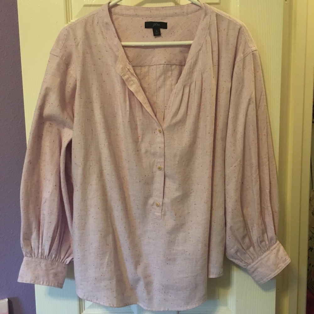 J Crew Pink Popover Blouse